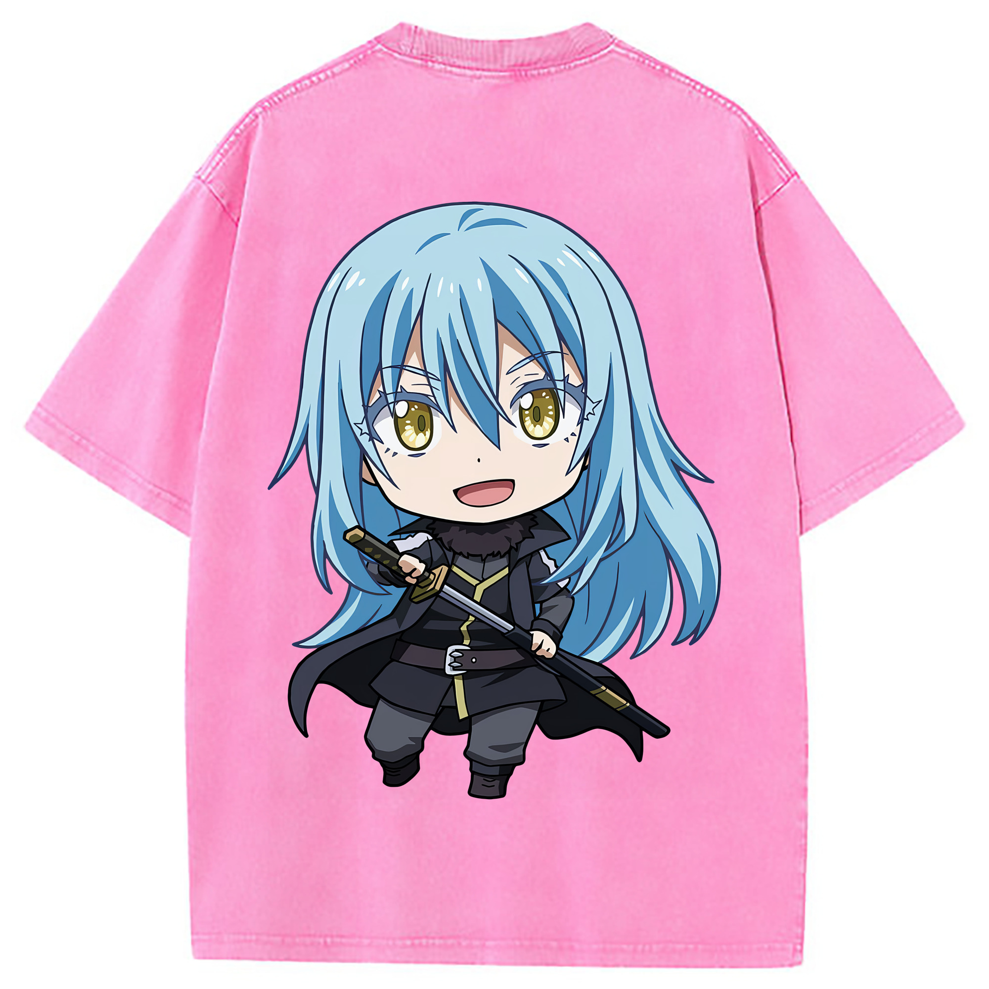 （画像用） 転スラ Regarding Reincarnated to Slime 綿100% ヴィンテージ風 半袖Tシャツ（背面プリント）